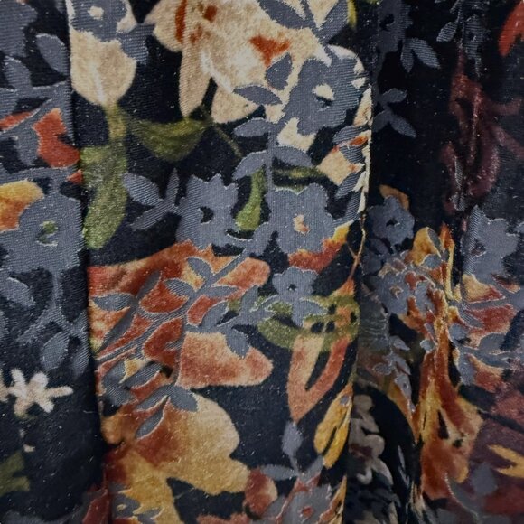 SUSAN GRAVER Stretch Velvet Jacket Plus Size 2X Petite Black Fall Leaf Cardigan - Picture 9 of 10